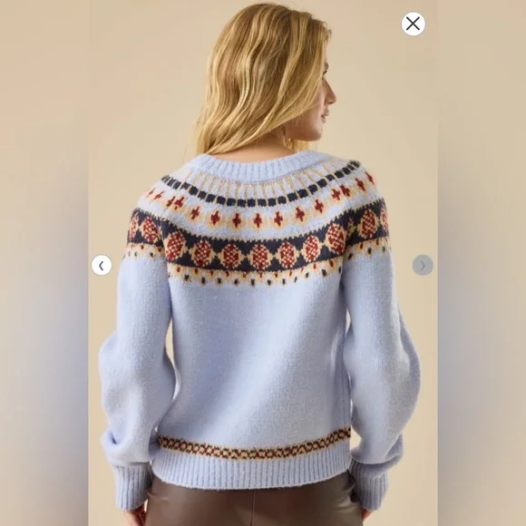 Altar'd State Light Blue Fair Isle Cardigan - Picture 4 of 8